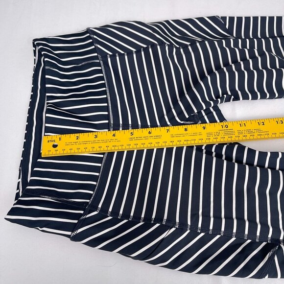 Athleta Contender High Rise 7/8 Tight Leggings Pants Striped Blue White Women XS - Picture 10 of 12